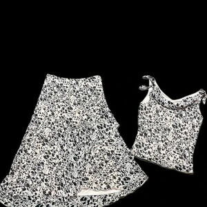 Signature by Sangria Black and White Midi Dress